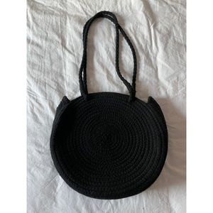 Universal Thread black woven large circle tote bag